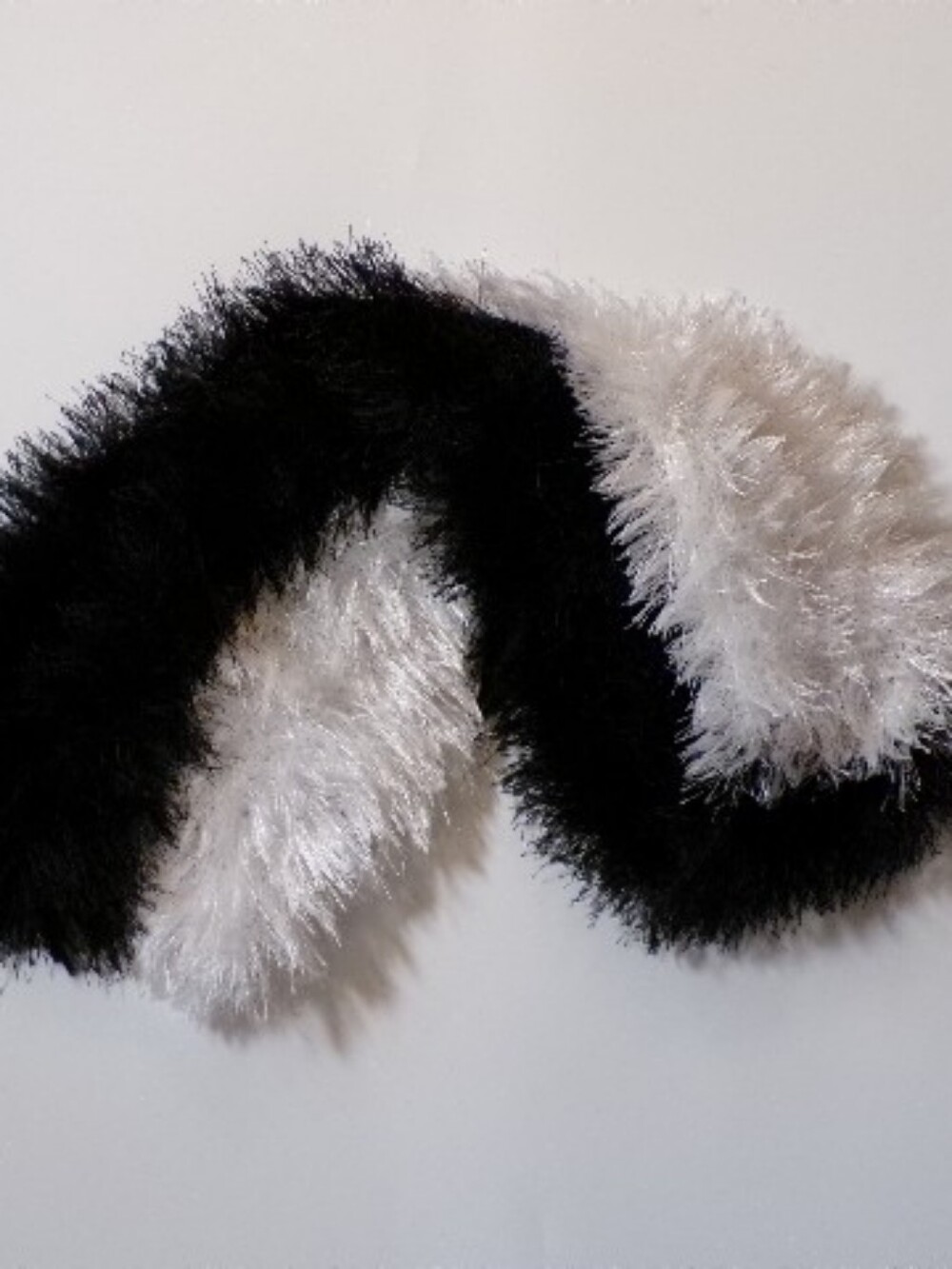 Handmade Black White Eyelash Scarf